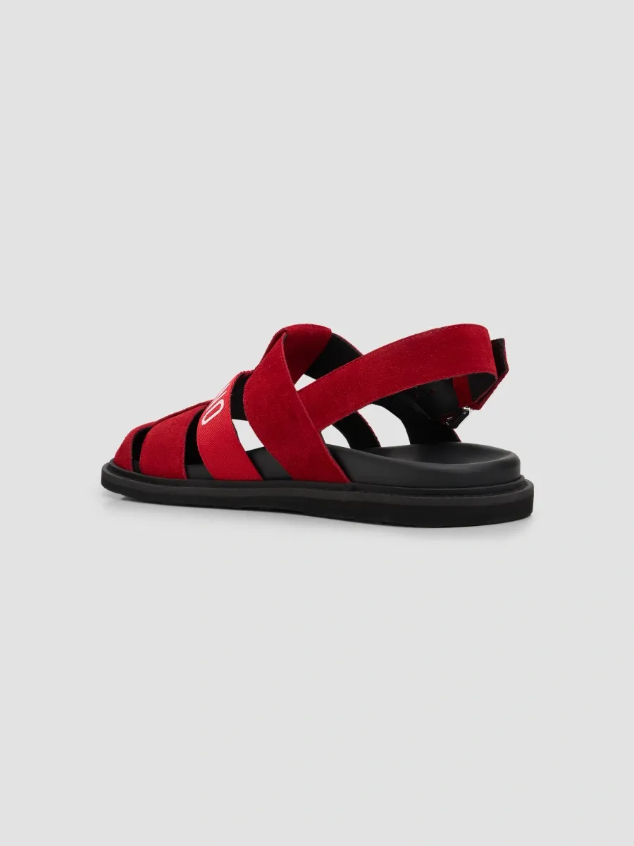 MOSCHINO Men's Logo Leather Buckle Sandals | Thumbnail 4 MOSCHINO Men's Logo Leather Buckle Sandals | Thumbnail 4