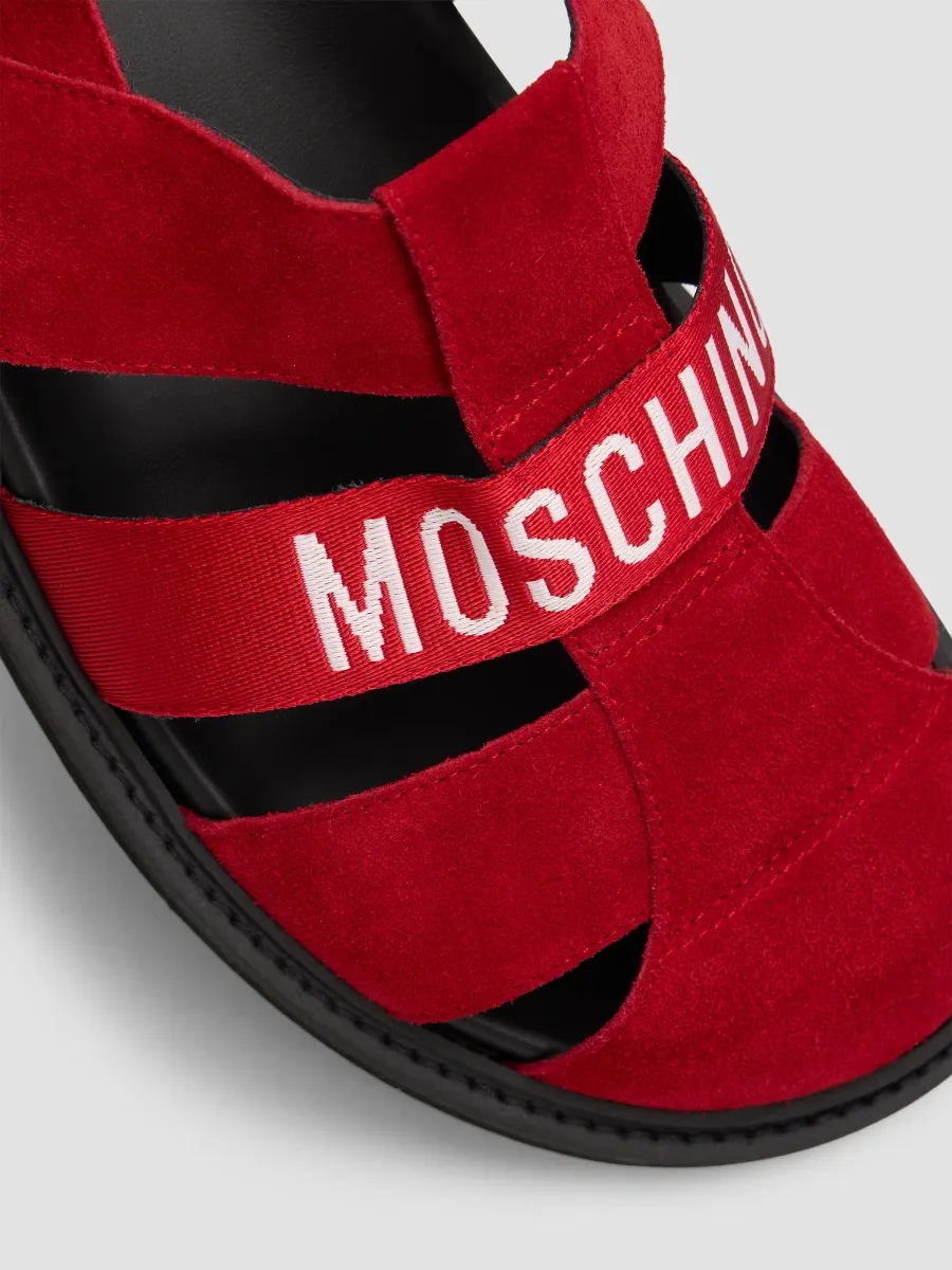 MOSCHINO Men's Logo Leather Buckle Sandals | Thumbnail 5 MOSCHINO Men's Logo Leather Buckle Sandals | Thumbnail 5