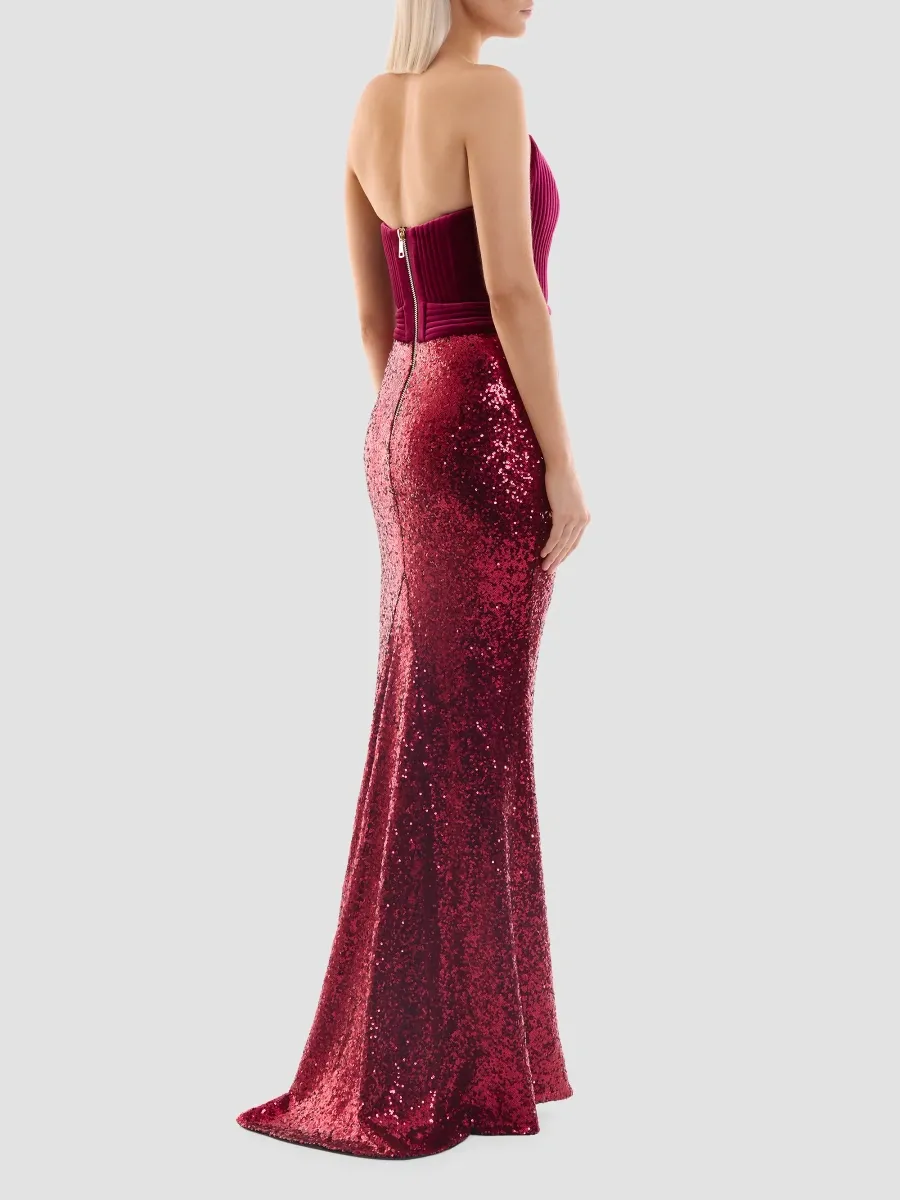 Zhivago Women's Reine de Reinettes Sequined Velvet Strapless Gown | Thumbnail 3 Zhivago Women's Reine de Reinettes Sequined Velvet Strapless Gown | Thumbnail 3