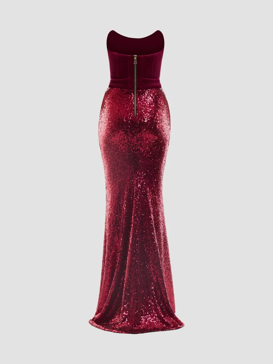 Zhivago Women's Reine de Reinettes Sequined Velvet Strapless Gown | Thumbnail 5 Zhivago Women's Reine de Reinettes Sequined Velvet Strapless Gown | Thumbnail 5