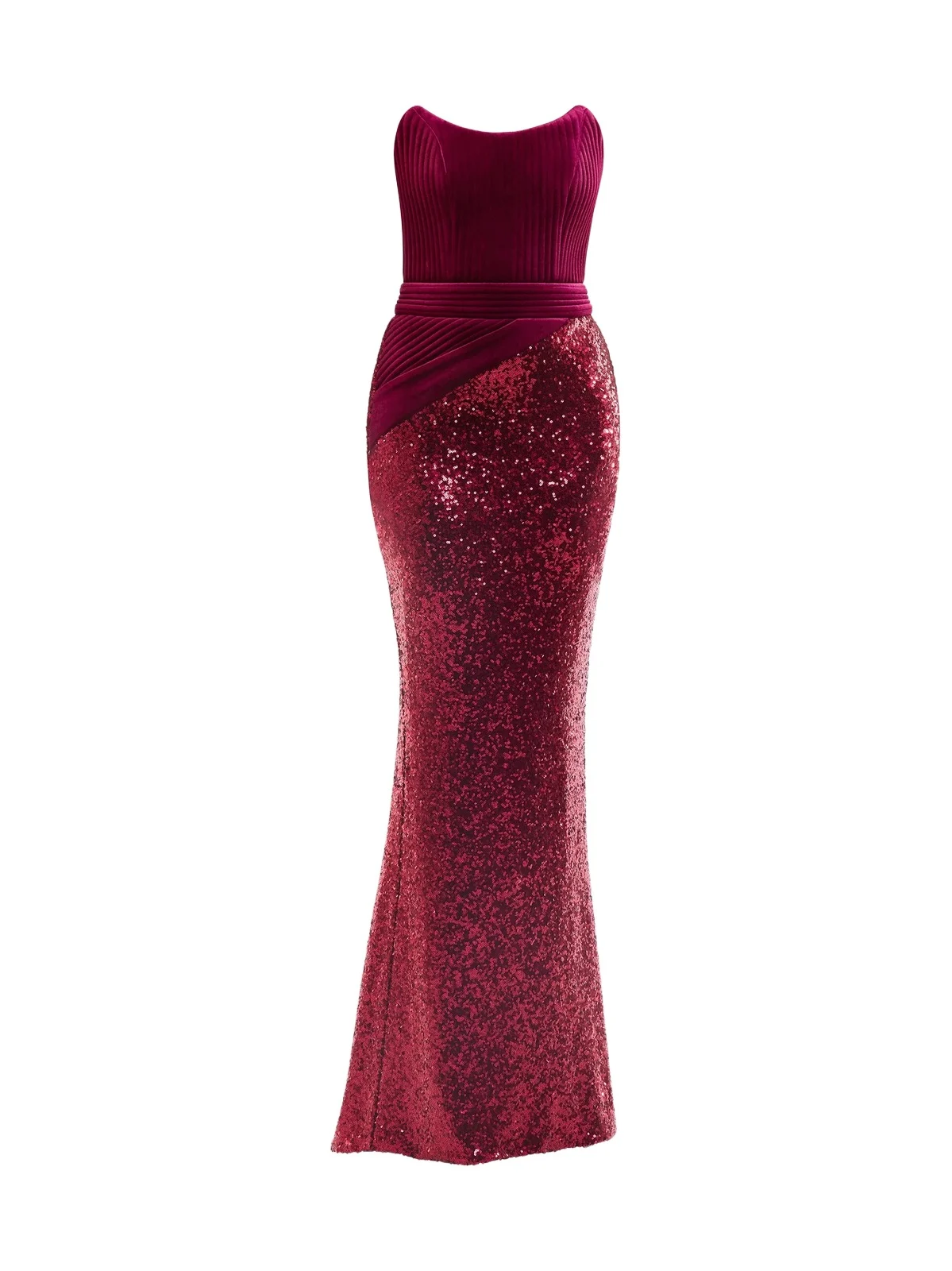 Women's Reine de Reinettes Sequined Velvet Strapless Gown Women's Reine de Reinettes Sequined Velvet Strapless Gown
