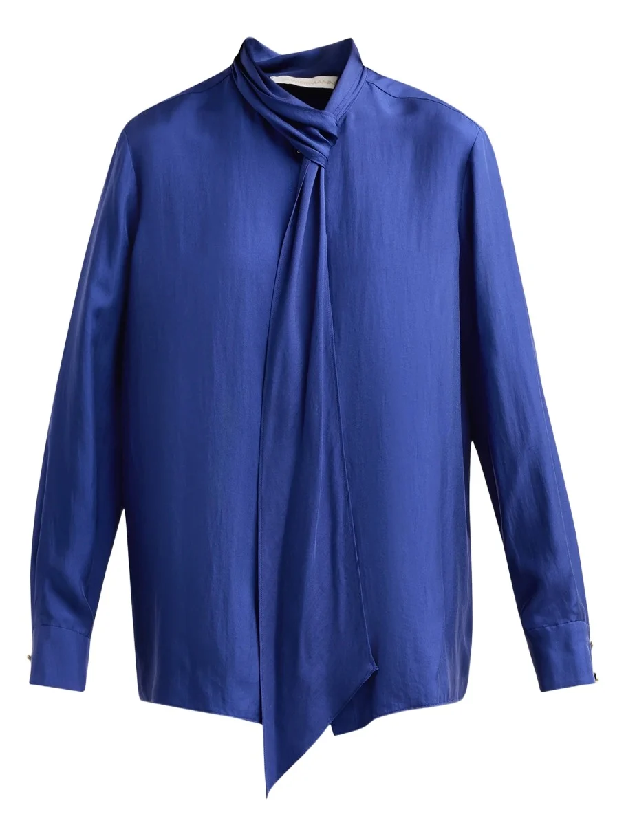 Women's Silk Twill Knot Blouse Women's Silk Twill Knot Blouse