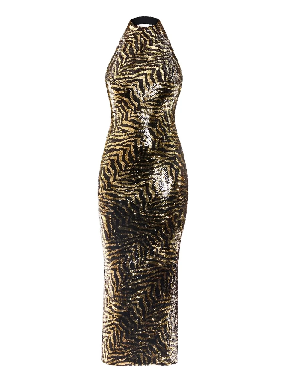 Women's The Elsewhere Zebra Sequin Halter Midi Dress