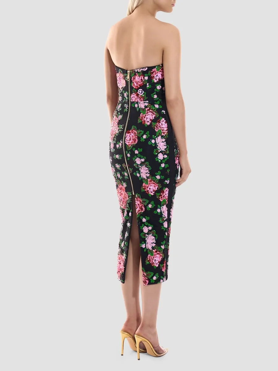 Zhivago Women's Leonia Floral Embellished Strapless Midi Dress | Thumbnail 3