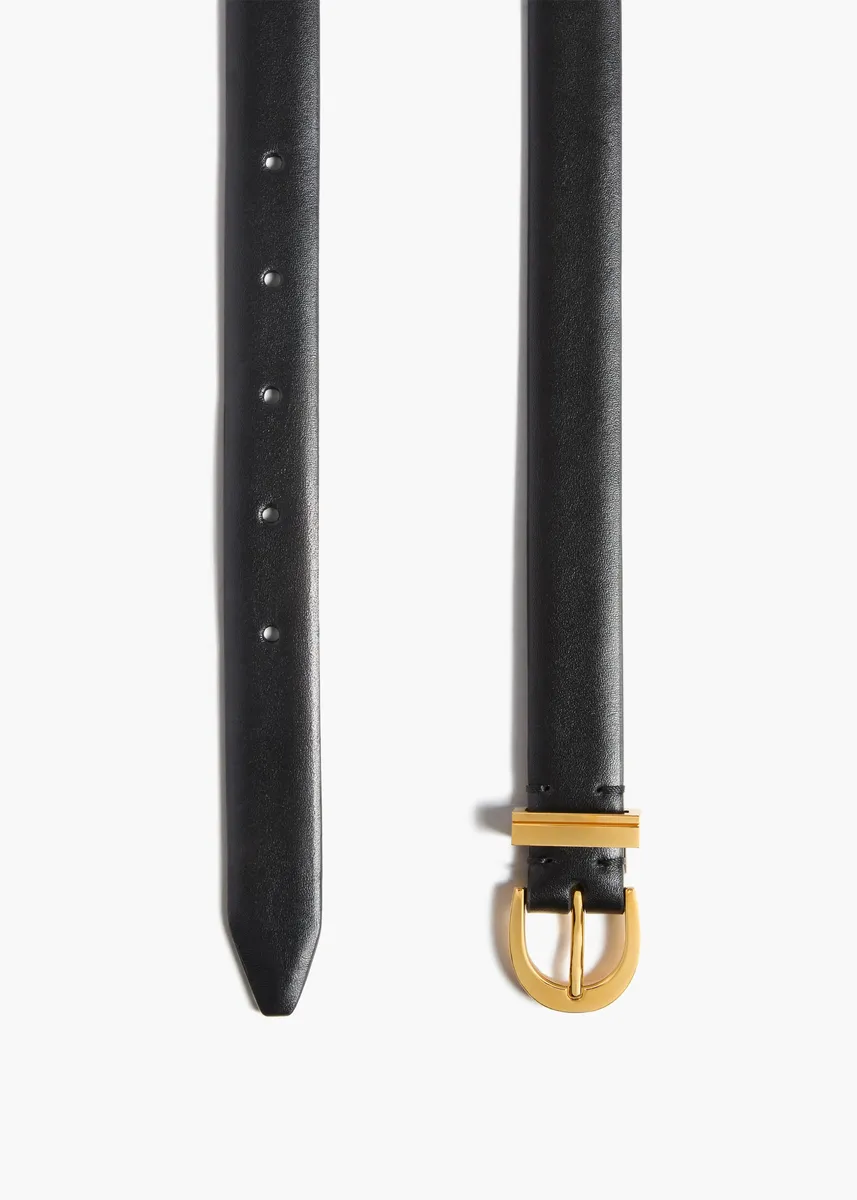 Khaite Luna Belt In Black Leather With Gold | Thumbnail 2 Khaite Luna Belt In Black Leather With Gold | Thumbnail 2