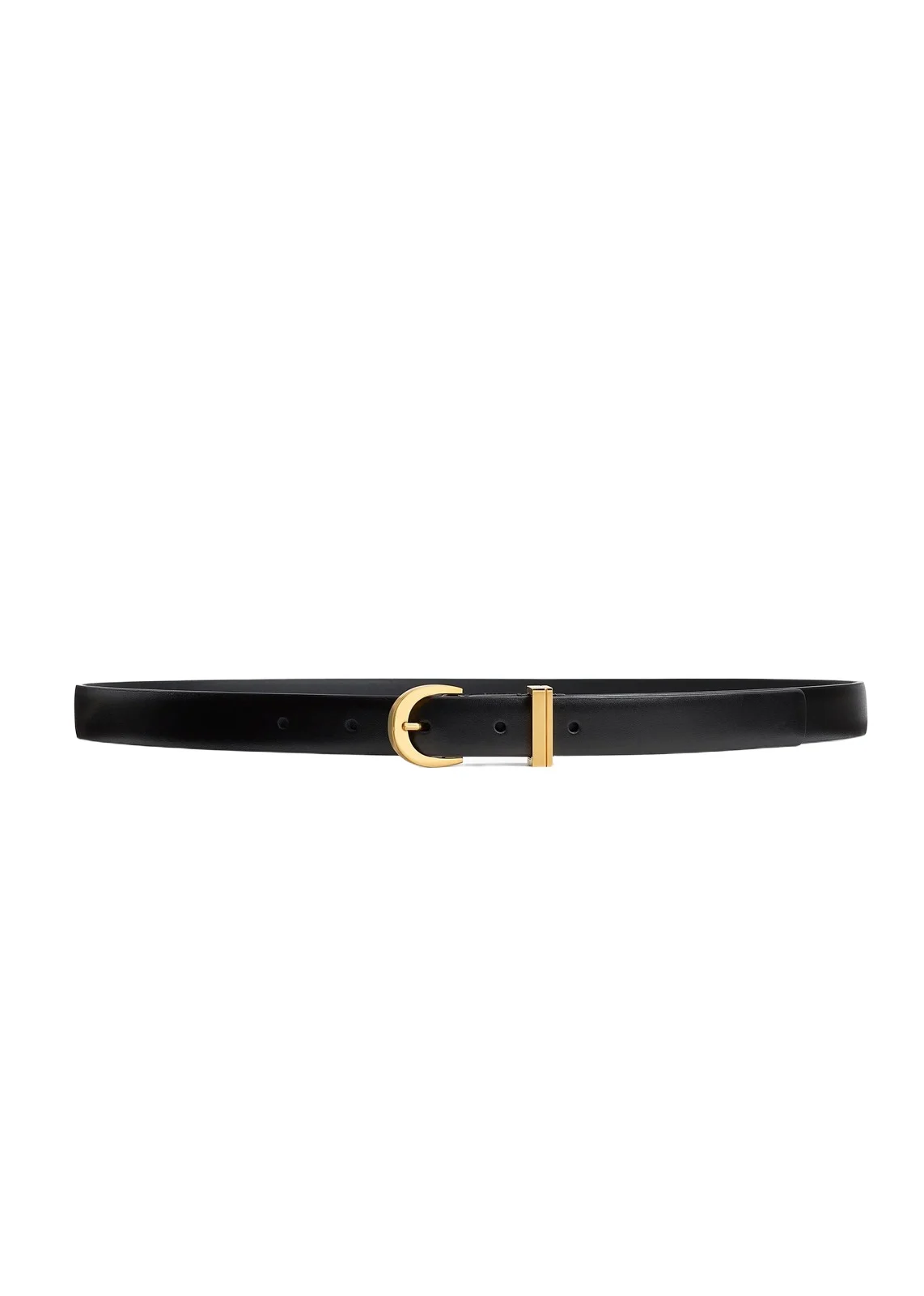 Khaite Luna Belt In Black Leather With Gold