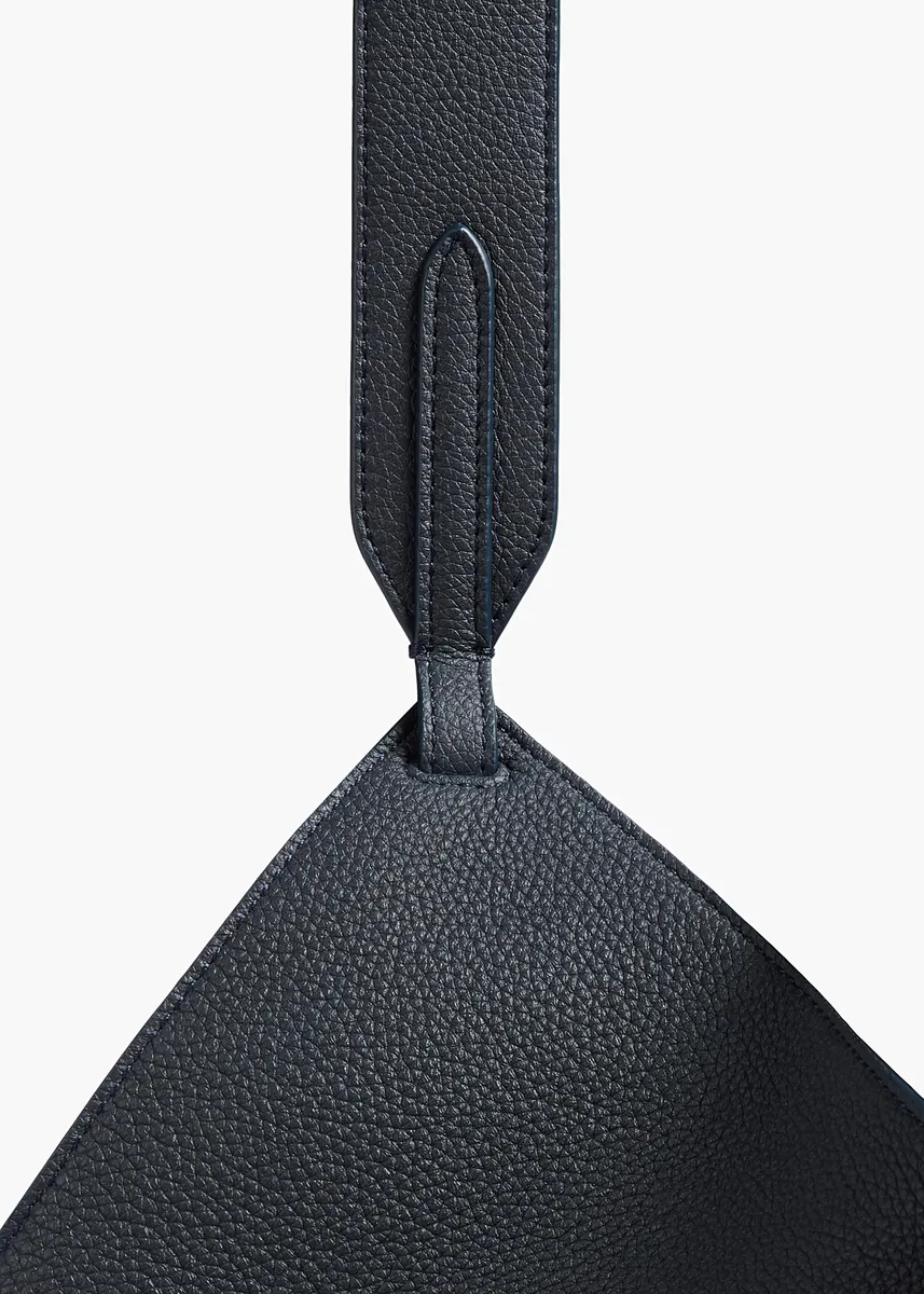 Khaite Mini Lotus Tote In Midnight Navy Pebbled Leather | Thumbnail 4 Khaite Mini Lotus Tote In Midnight Navy Pebbled Leather | Thumbnail 4
