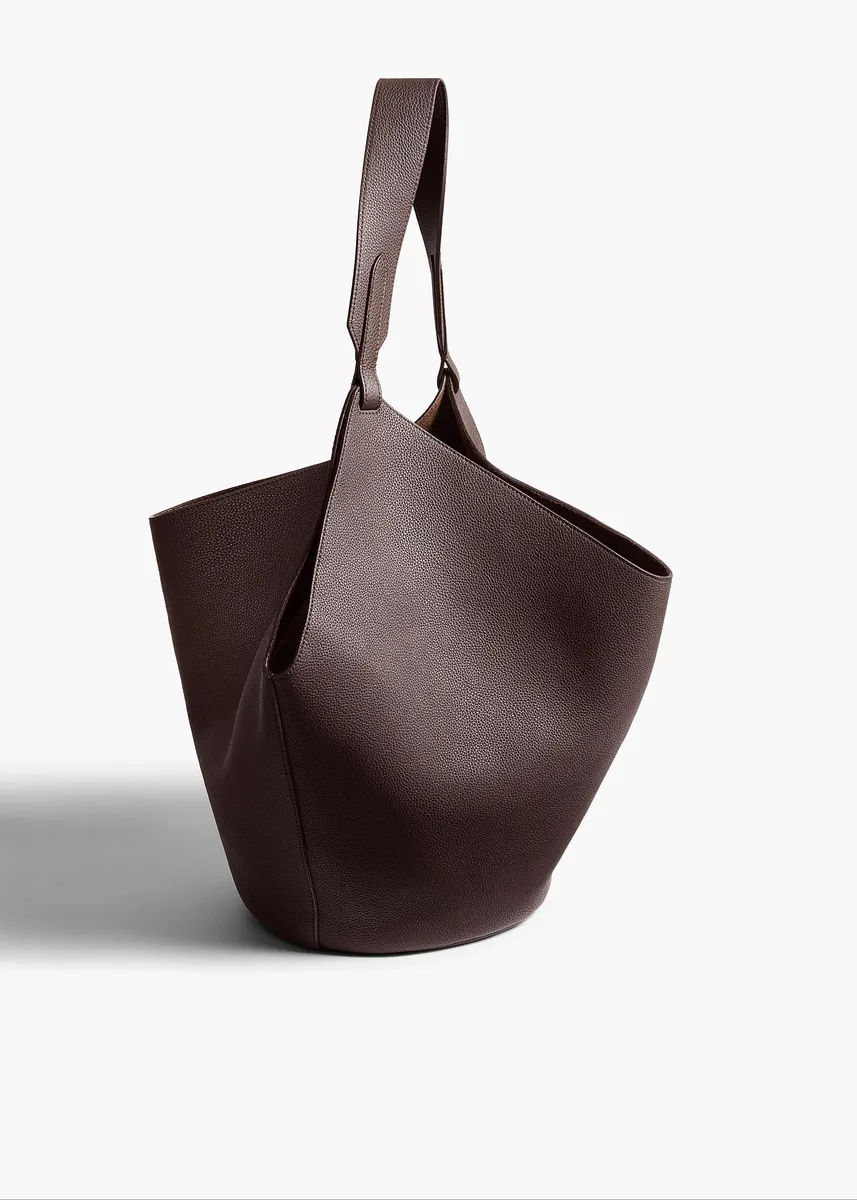 Khaite Medium Lotus Tote In Espresso Pebbled Leather | Thumbnail 2 Khaite Medium Lotus Tote In Espresso Pebbled Leather | Thumbnail 2