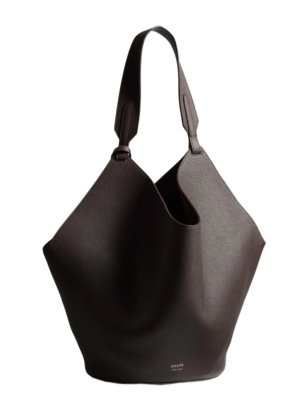 Khaite Medium Lotus Tote In Espresso Pebbled Leather