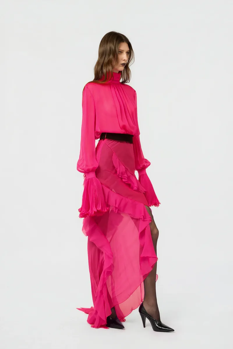 Roberto Cavalli Pink Silk Chiffon Dress | Thumbnail 2 Roberto Cavalli Pink Silk Chiffon Dress | Thumbnail 2