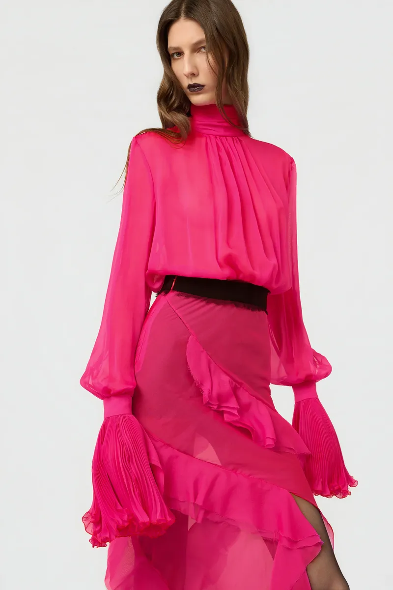 Roberto Cavalli Pink Silk Chiffon Dress | Thumbnail 4 Roberto Cavalli Pink Silk Chiffon Dress | Thumbnail 4