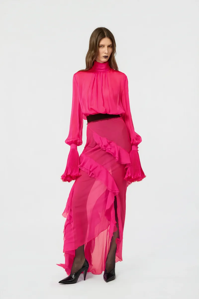 Roberto Cavalli Pink Silk Chiffon Dress | Thumbnail 6 Roberto Cavalli Pink Silk Chiffon Dress | Thumbnail 6