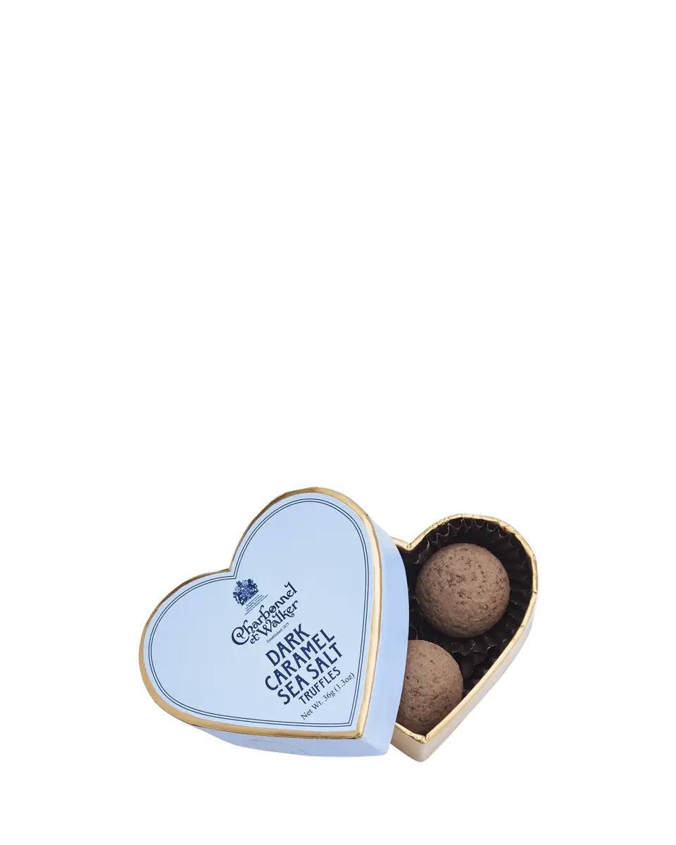 Charbonnel Et Walker Blue Heart Box Sea Salt Dark Caramel Truffles | Thumbnail 2 Charbonnel Et Walker Blue Heart Box Sea Salt Dark Caramel Truffles | Thumbnail 2