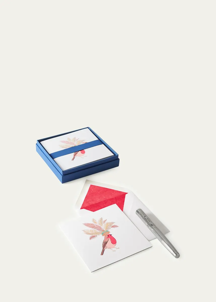 Smythson Robin Folded Cards, Set of 10 | Thumbnail 3
