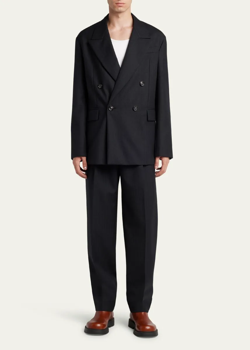 Bottega Veneta Men's Subtle Stripe Pleated Pants | Thumbnail 2 Bottega Veneta Men's Subtle Stripe Pleated Pants | Thumbnail 2