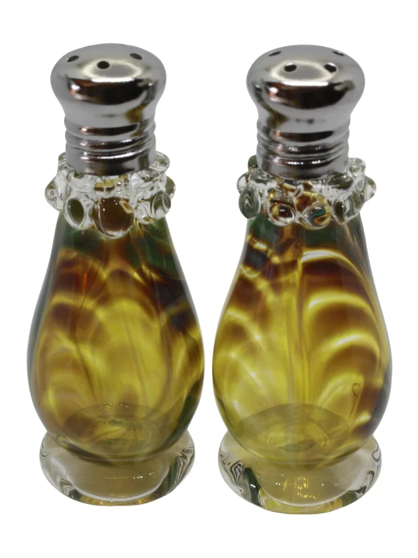Glass Act Feather Fern Salt and Pepper Shakers