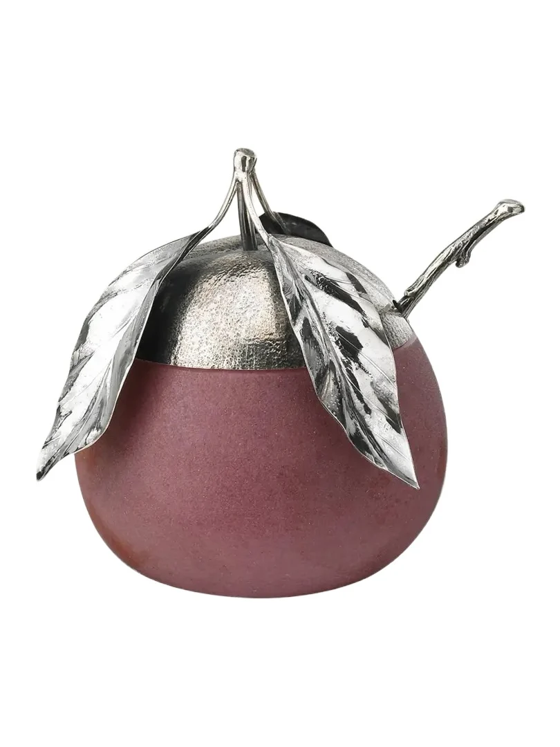Buccellati Murano Glass & Sterling Silver Peach Jam Jar