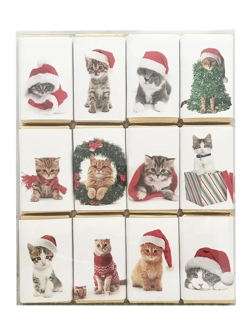 House of Dorchester Christmas Cats In Hats 12-Piece Milk Chocolate Slims