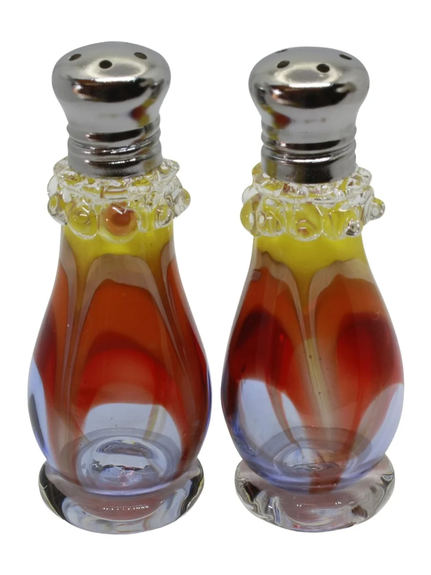 Glass Act Feather Brilliant Salt and Pepper Shakers