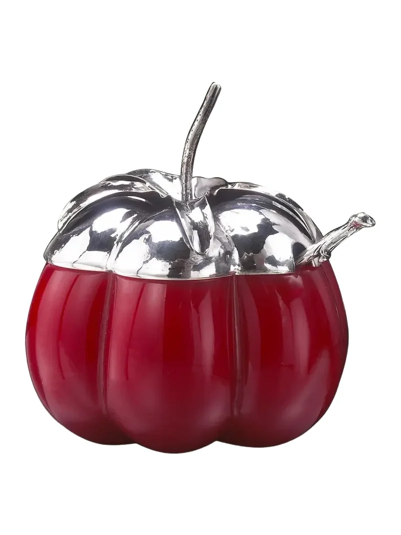 Buccellati Murano Glass & Sterling Silver Tomato Jam Jar