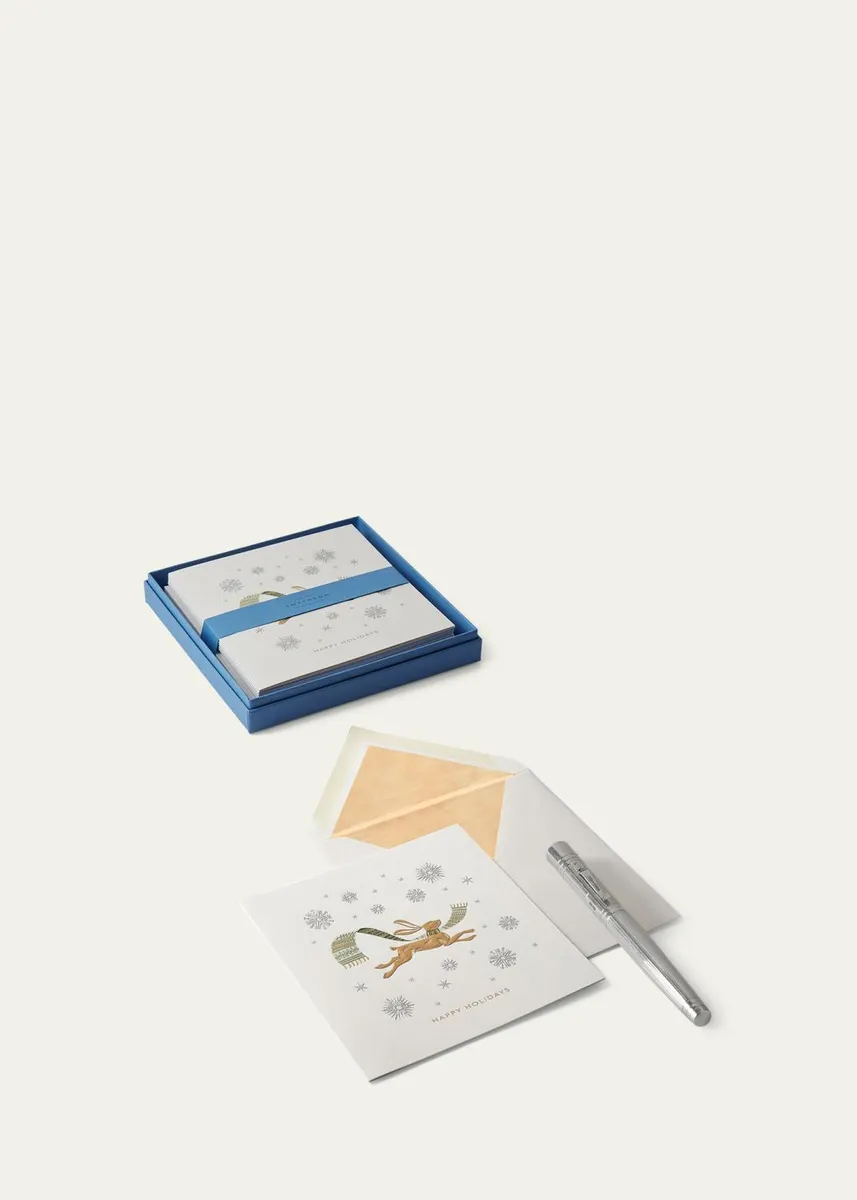 Smythson Happy Holidays Cards, Set of 10 | Thumbnail 3