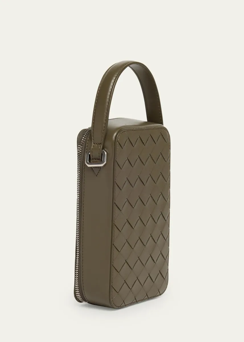 Bottega Veneta Men's Getaway Leather Crossbody Phone Pouch | Thumbnail 3 Bottega Veneta Men's Getaway Leather Crossbody Phone Pouch | Thumbnail 3