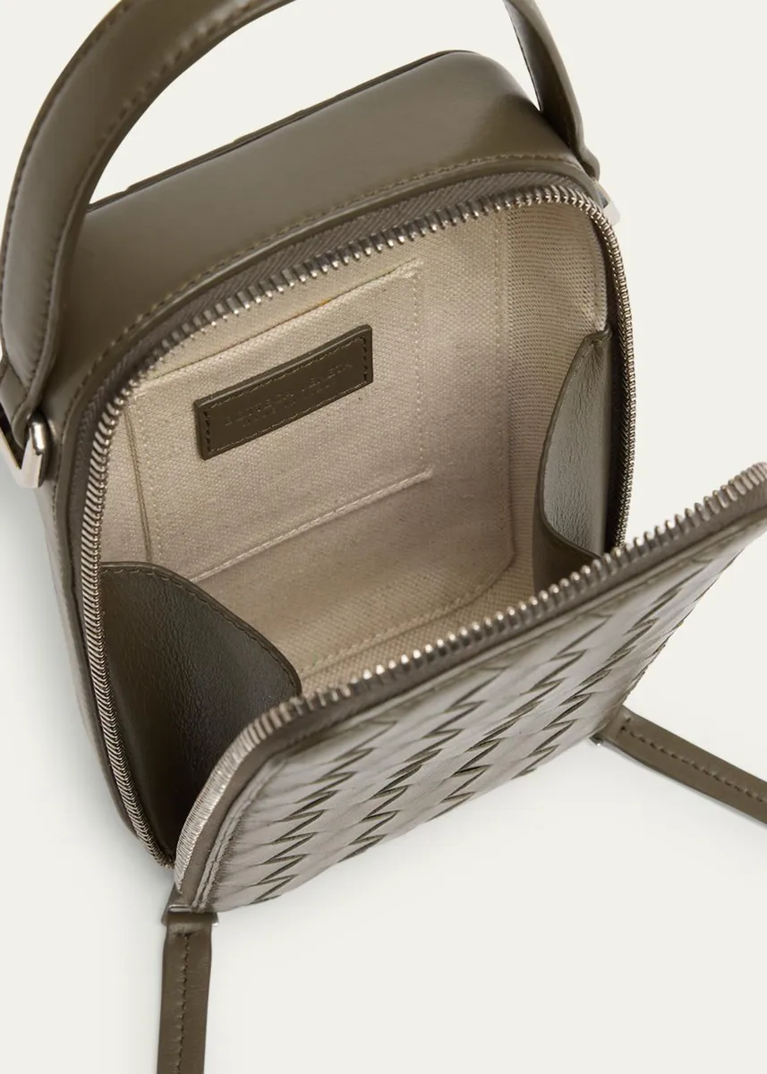 Bottega Veneta Men's Getaway Leather Crossbody Phone Pouch | Thumbnail 4 Bottega Veneta Men's Getaway Leather Crossbody Phone Pouch | Thumbnail 4