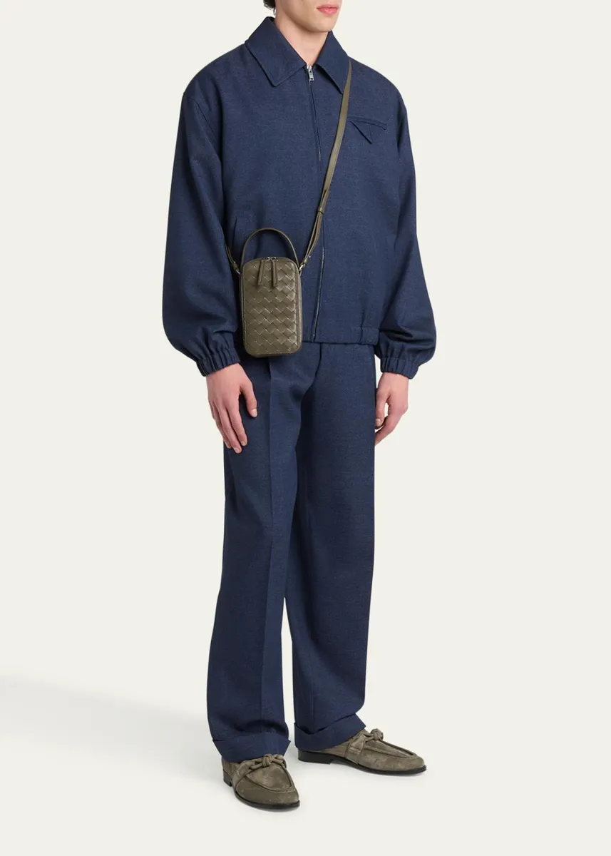 Bottega Veneta Men's Getaway Leather Crossbody Phone Pouch | Thumbnail 5 Bottega Veneta Men's Getaway Leather Crossbody Phone Pouch | Thumbnail 5