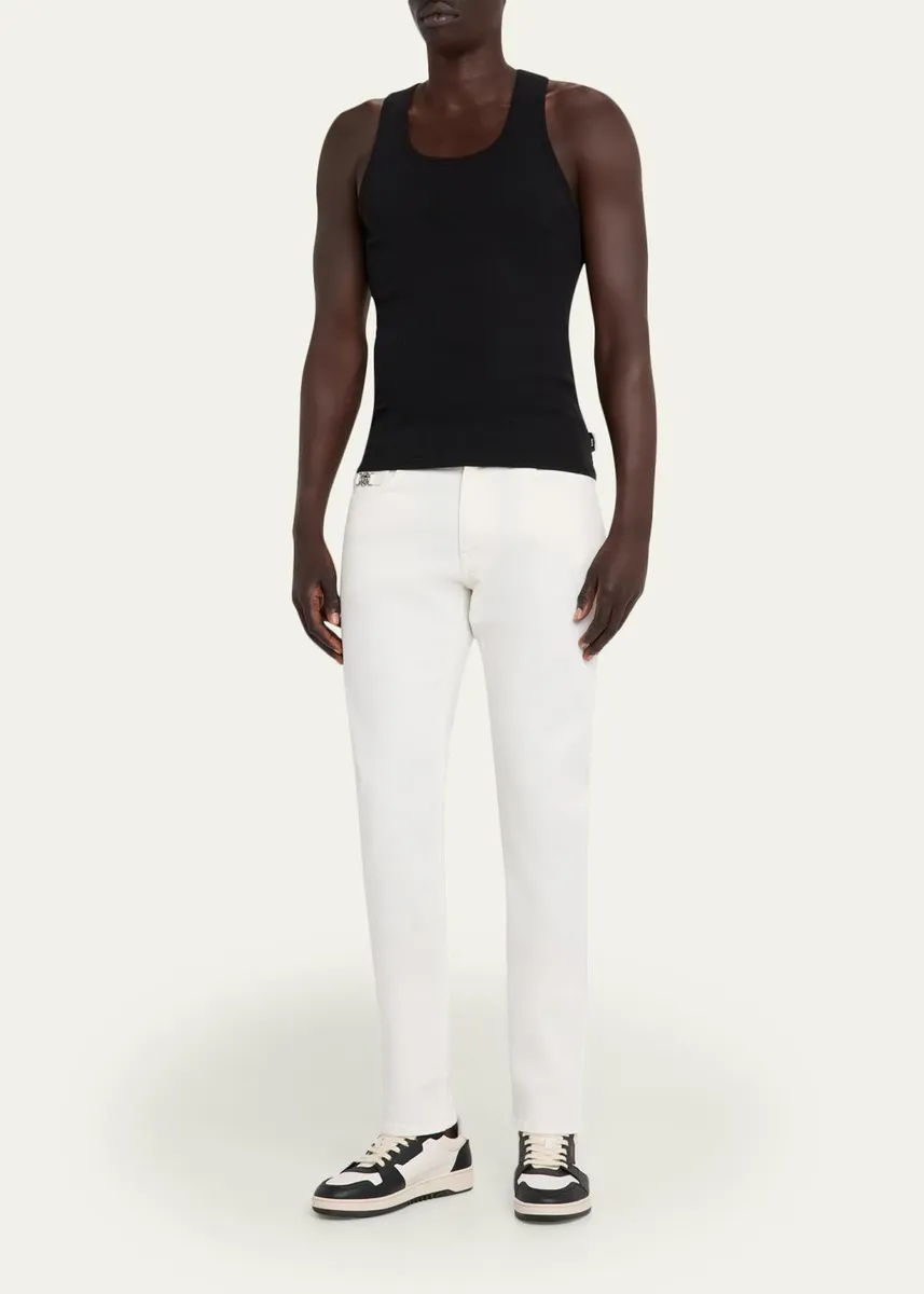 Versace Men's White Denim Straight-Leg Jeans | Thumbnail 2 Versace Men's White Denim Straight-Leg Jeans | Thumbnail 2
