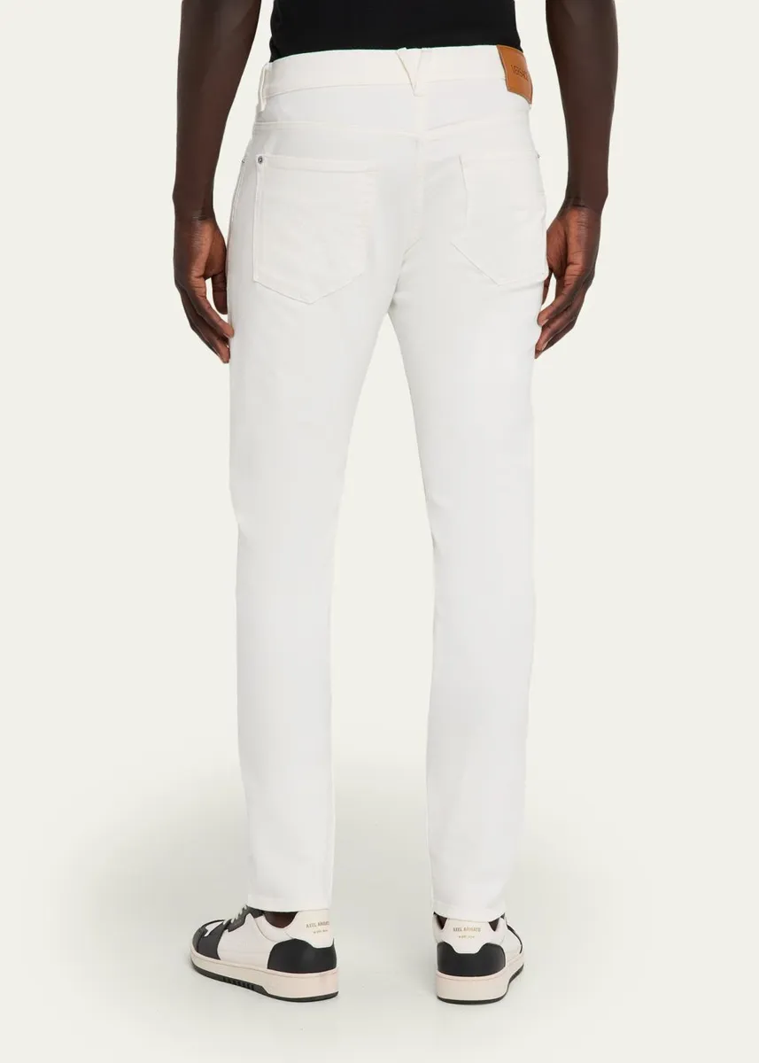 Versace Men's White Denim Straight-Leg Jeans | Thumbnail 3 Versace Men's White Denim Straight-Leg Jeans | Thumbnail 3