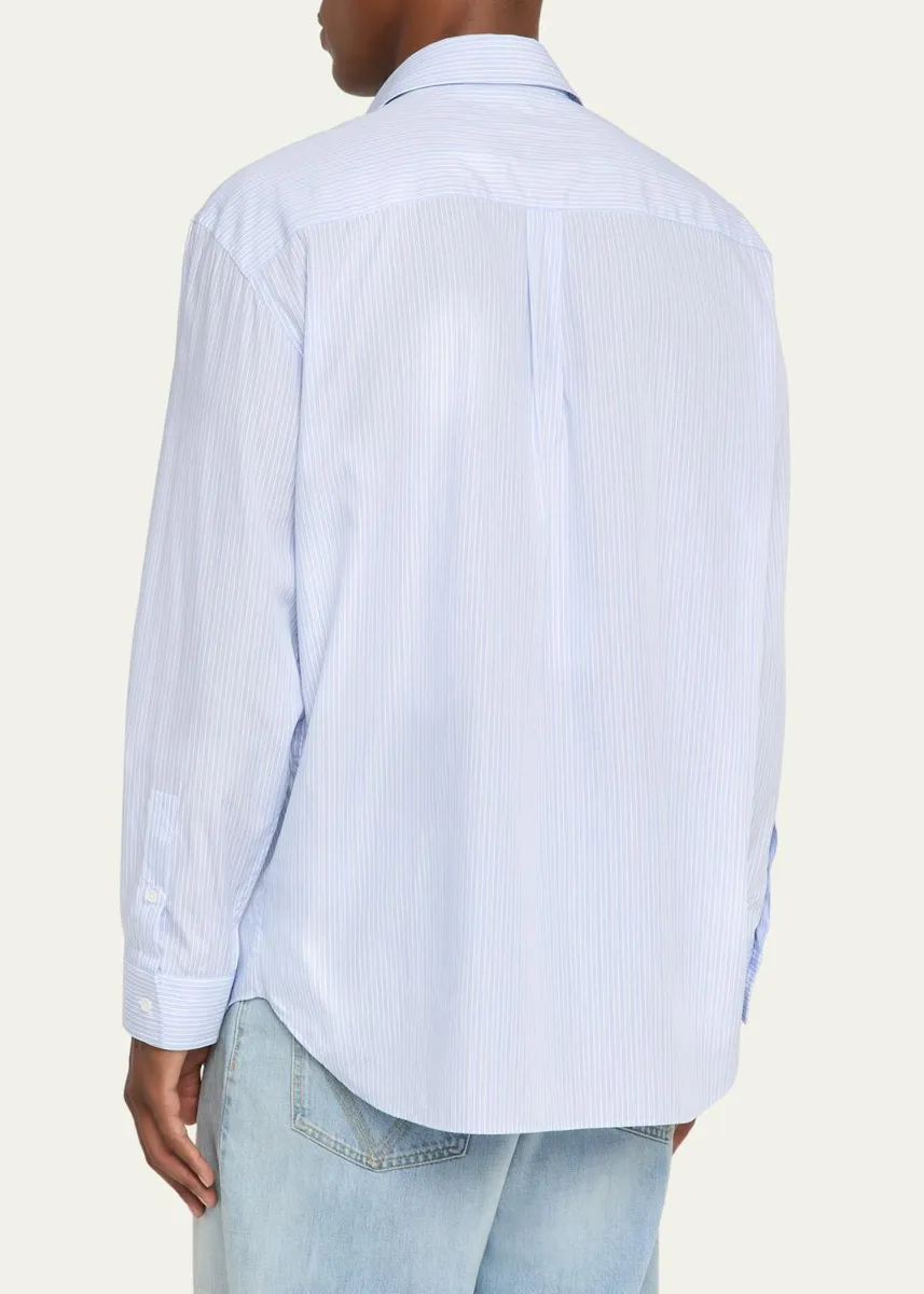 Bottega Veneta Men's Tonal Stripe Pocket Sport Shirt | Thumbnail 3 Bottega Veneta Men's Tonal Stripe Pocket Sport Shirt | Thumbnail 3