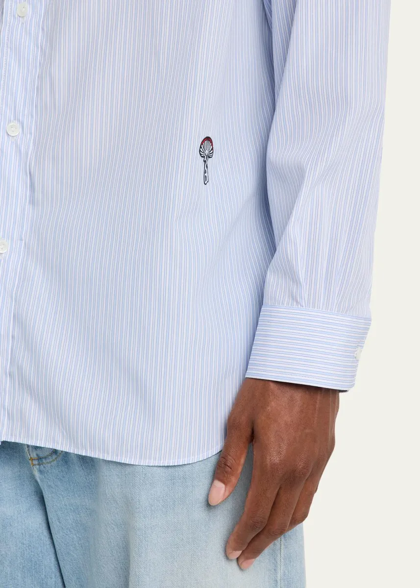 Bottega Veneta Men's Tonal Stripe Pocket Sport Shirt | Thumbnail 5 Bottega Veneta Men's Tonal Stripe Pocket Sport Shirt | Thumbnail 5