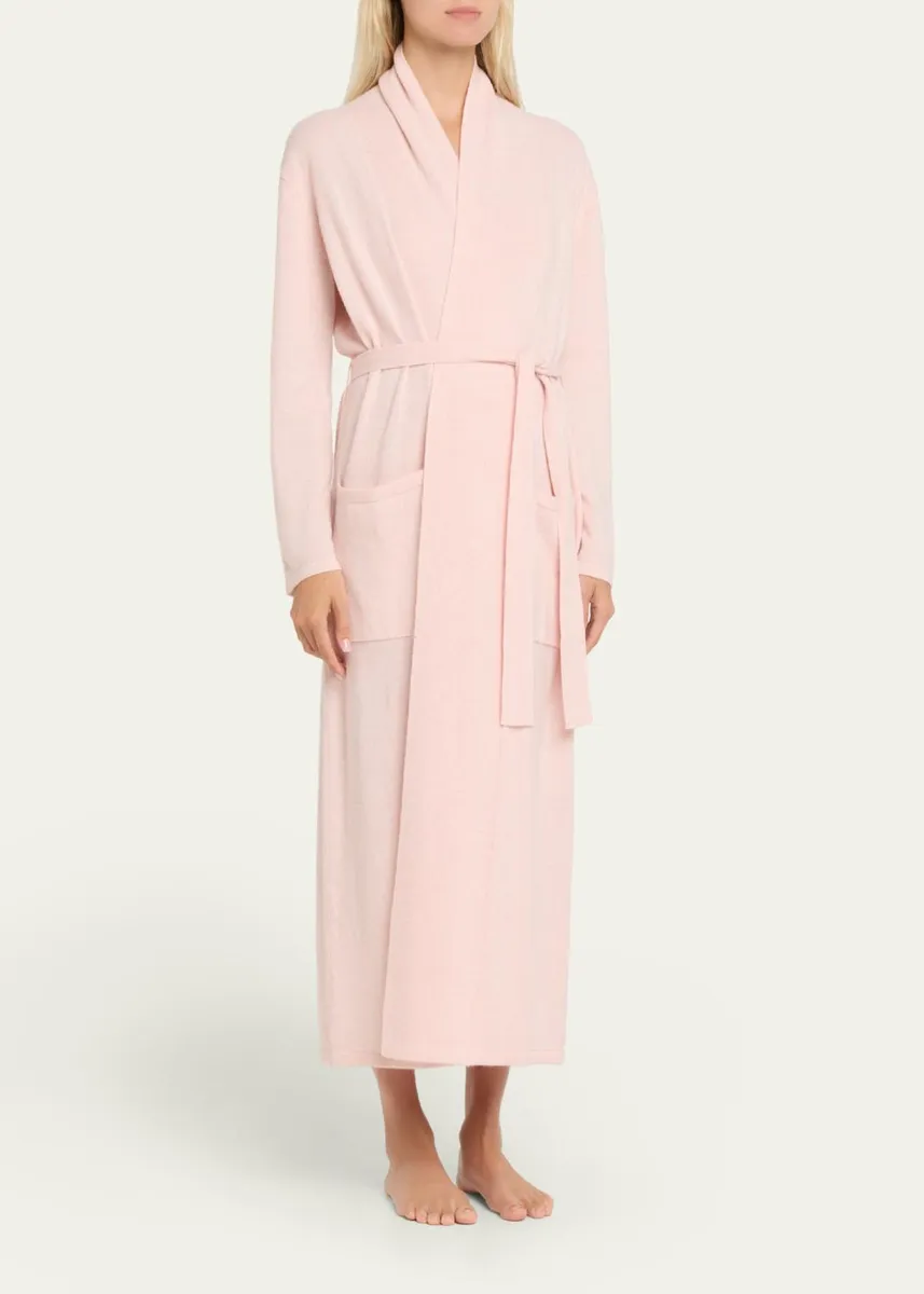 Arlotta Cashmere Long Cashmere Robe with Shawl Collar | Thumbnail 12
