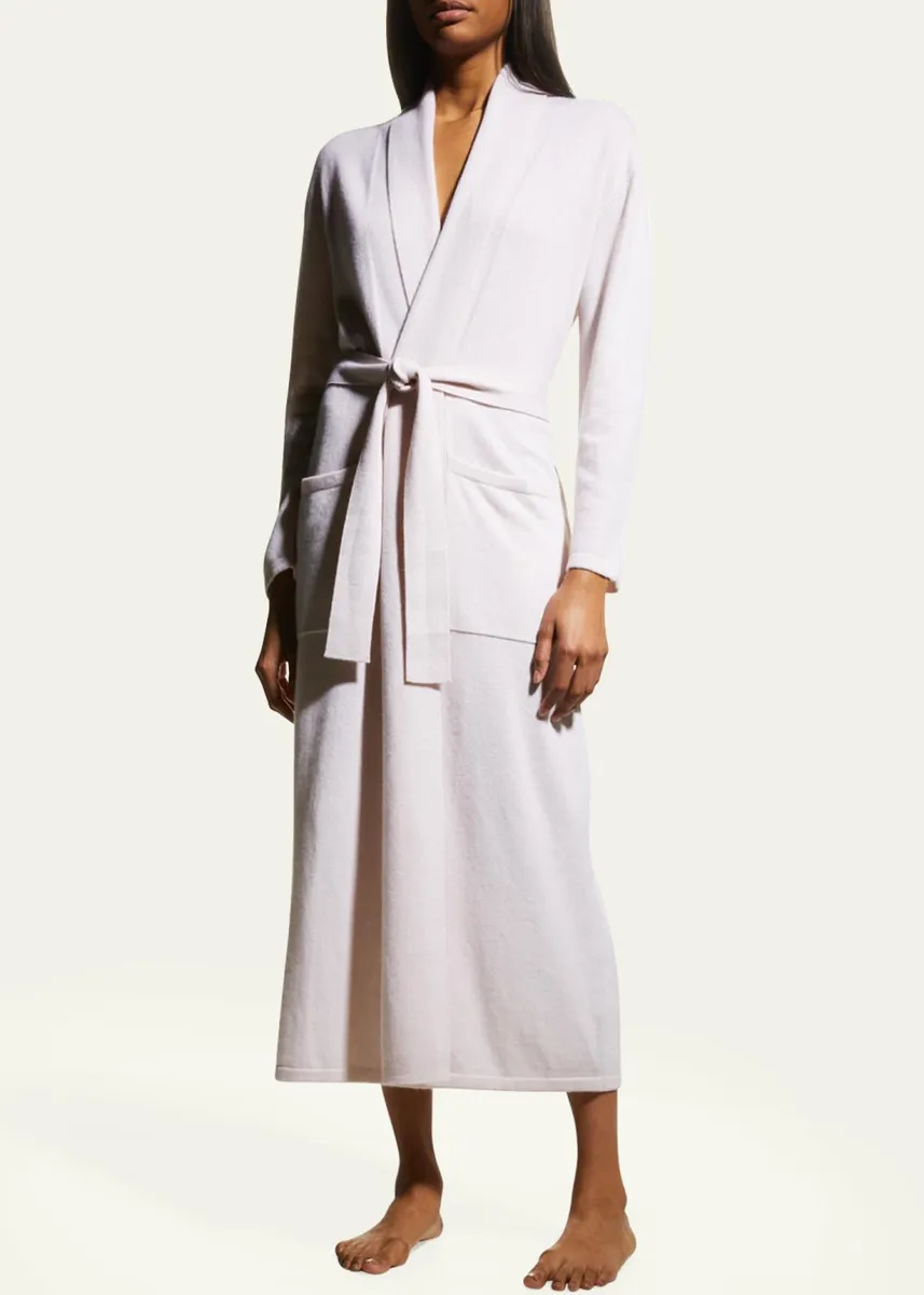 Arlotta Cashmere Long Cashmere Robe with Shawl Collar | Thumbnail 6