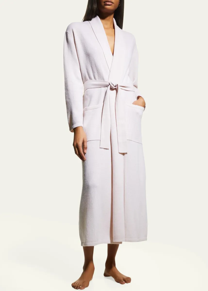 Arlotta Cashmere Long Cashmere Robe with Shawl Collar | Thumbnail 8