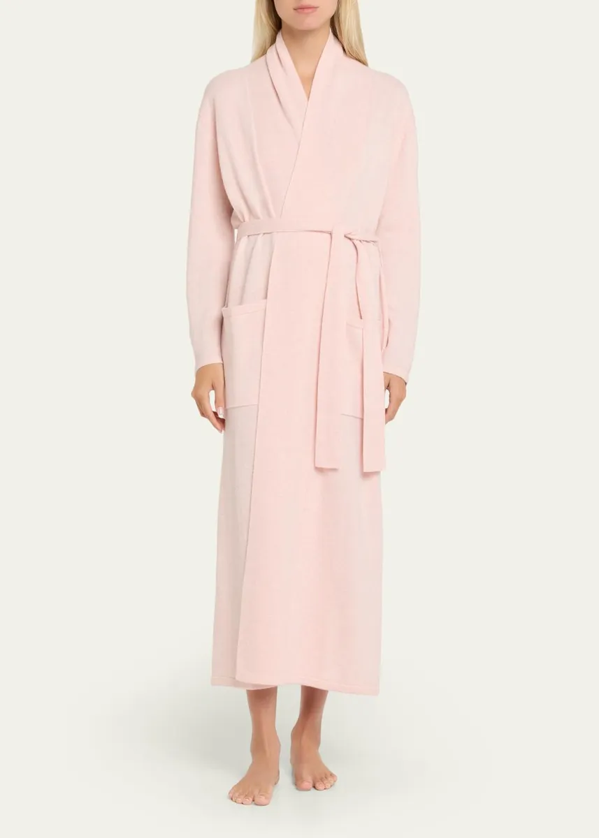 Arlotta Cashmere Long Cashmere Robe with Shawl Collar | Thumbnail 10