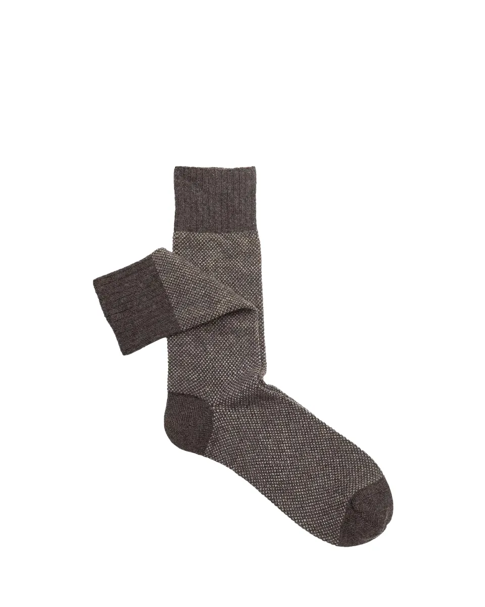 Sozzi Calze Men's Birdseye Oxford Crew Socks | Thumbnail 2