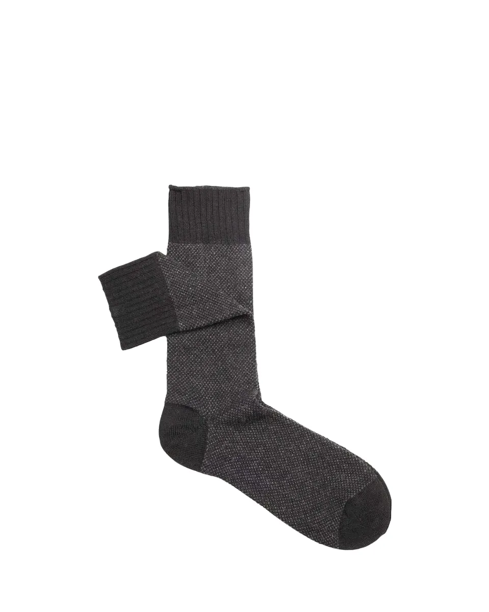 Sozzi Calze Men's Birdseye Oxford Crew Socks | Thumbnail 2