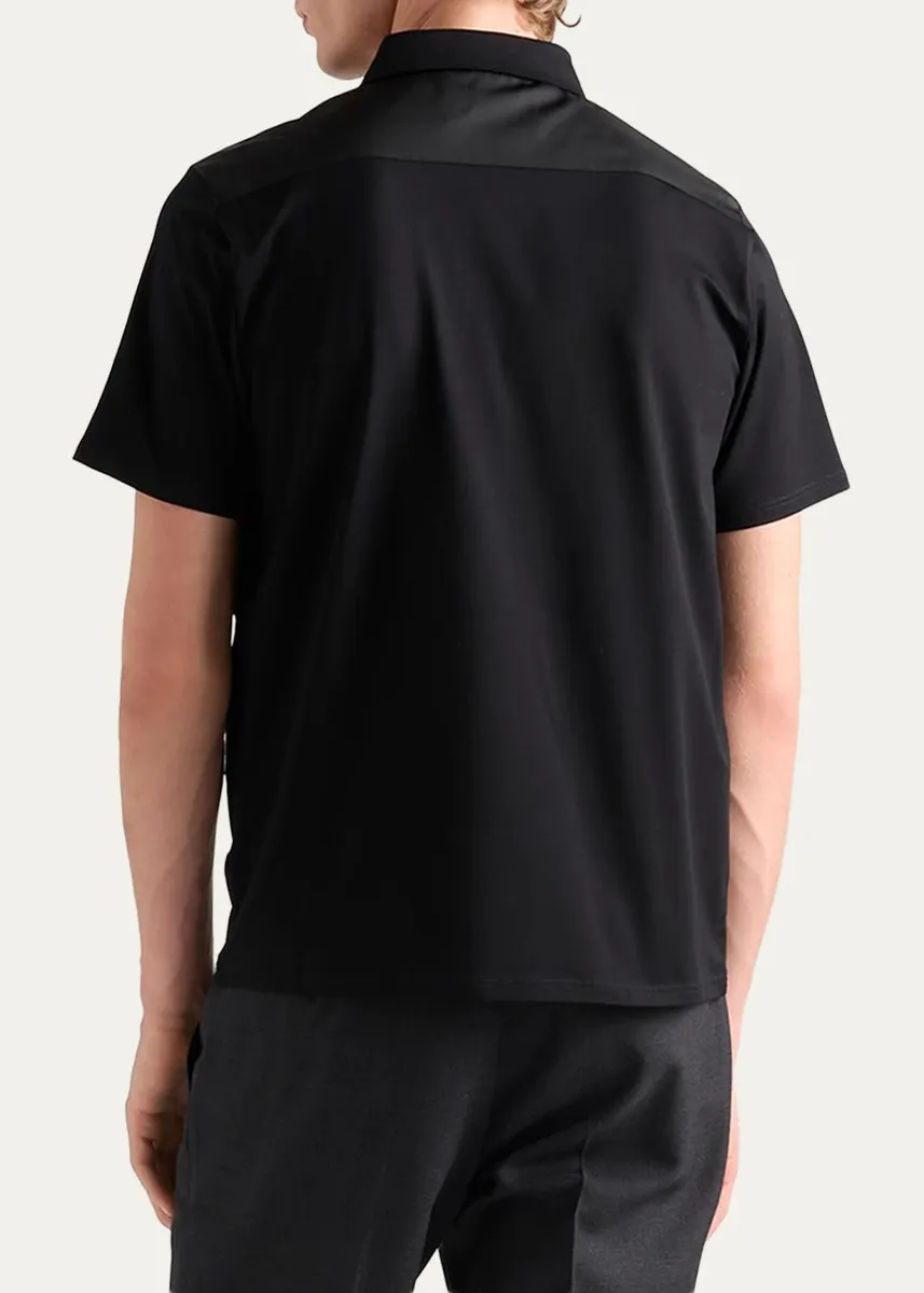 Prada Men's Re-Nylon Pocket Polo Shirt | Thumbnail 3