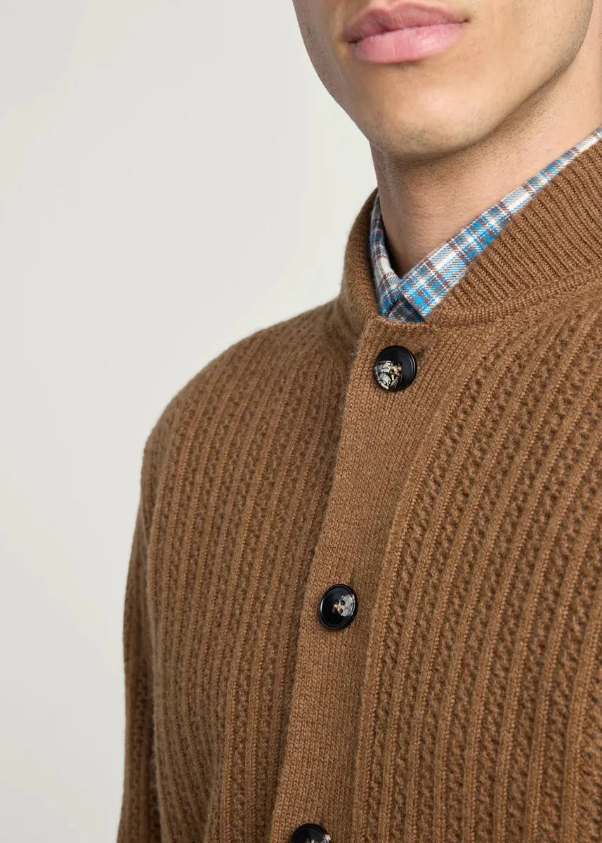 Kiton Men's Cashmere Rib Cardigan Sweater | Thumbnail 5 Kiton Men's Cashmere Rib Cardigan Sweater | Thumbnail 5