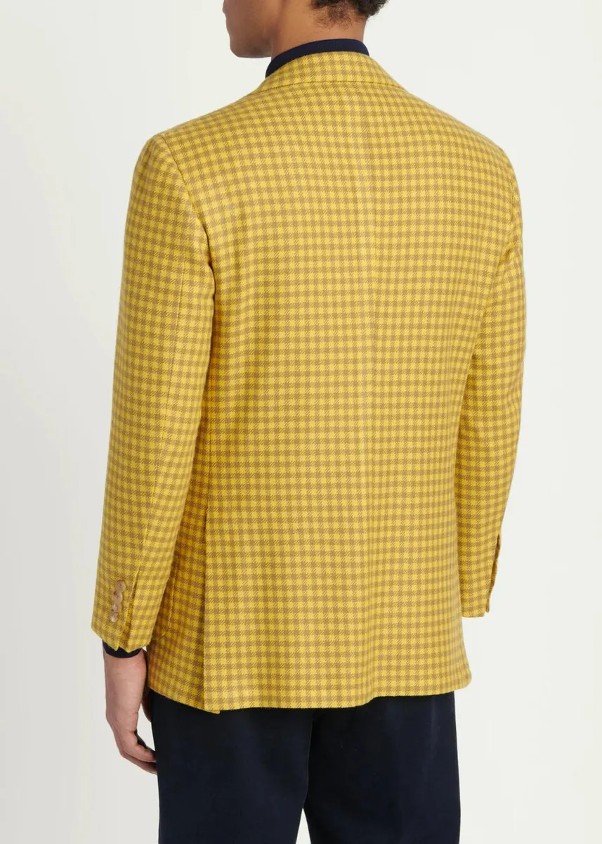 Kiton Men's Cashmere Check Two-Button Sport Coat | Thumbnail 3