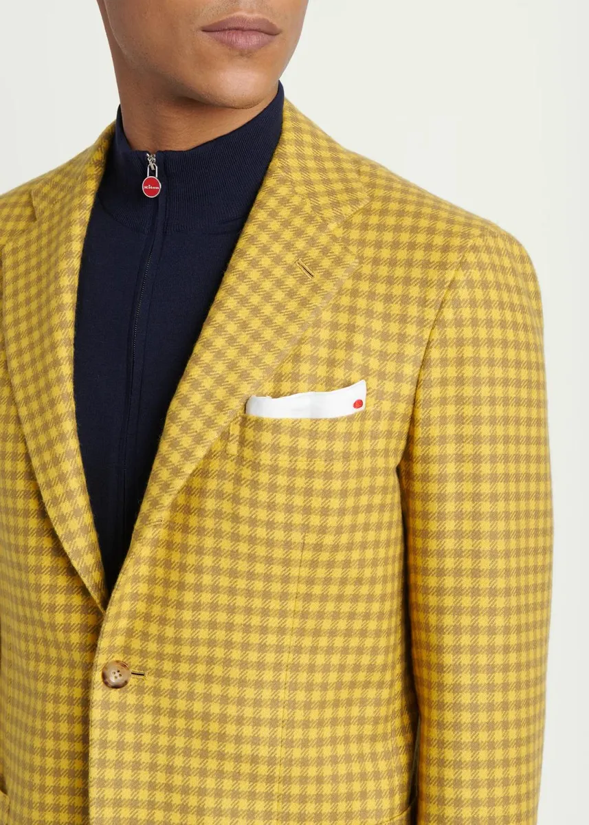 Kiton Men's Cashmere Check Two-Button Sport Coat | Thumbnail 5