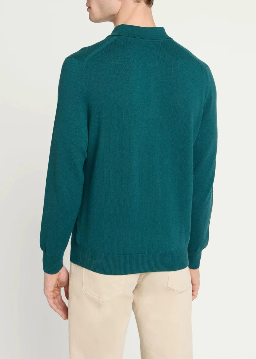 Kiton Men's Cashmere Long-Sleeve Knit Polo Shirt | Thumbnail 3 Kiton Men's Cashmere Long-Sleeve Knit Polo Shirt | Thumbnail 3