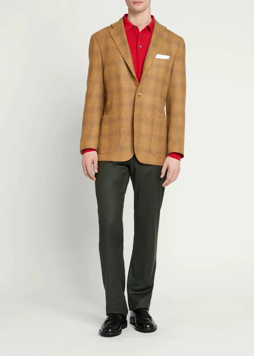 Kiton Men's Plaid Cashmere Single-Breasted Sport Coat | Thumbnail 2 Kiton Men's Plaid Cashmere Single-Breasted Sport Coat | Thumbnail 2