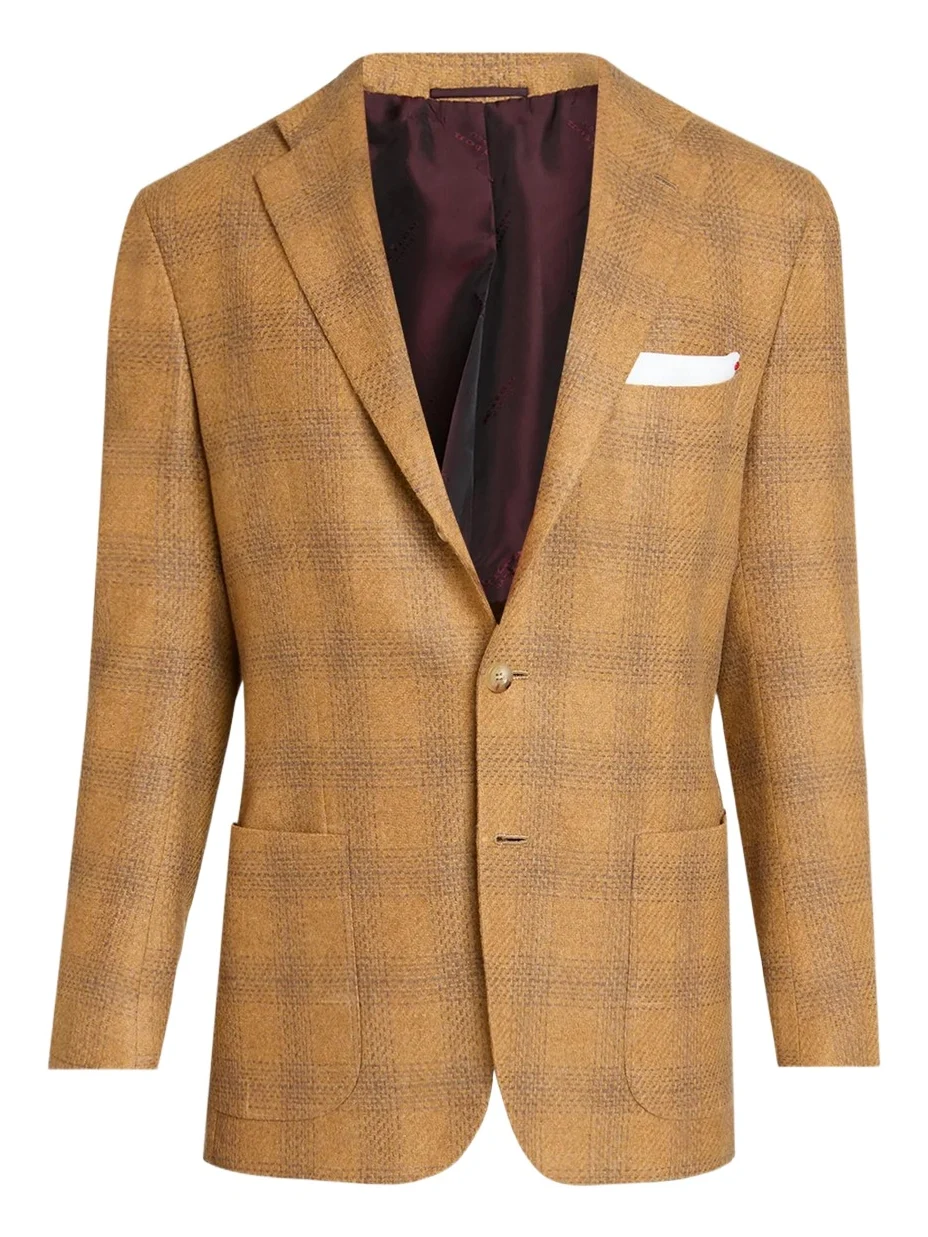Men's Plaid Cashmere Single-Breasted Sport Coat Men's Plaid Cashmere Single-Breasted Sport Coat