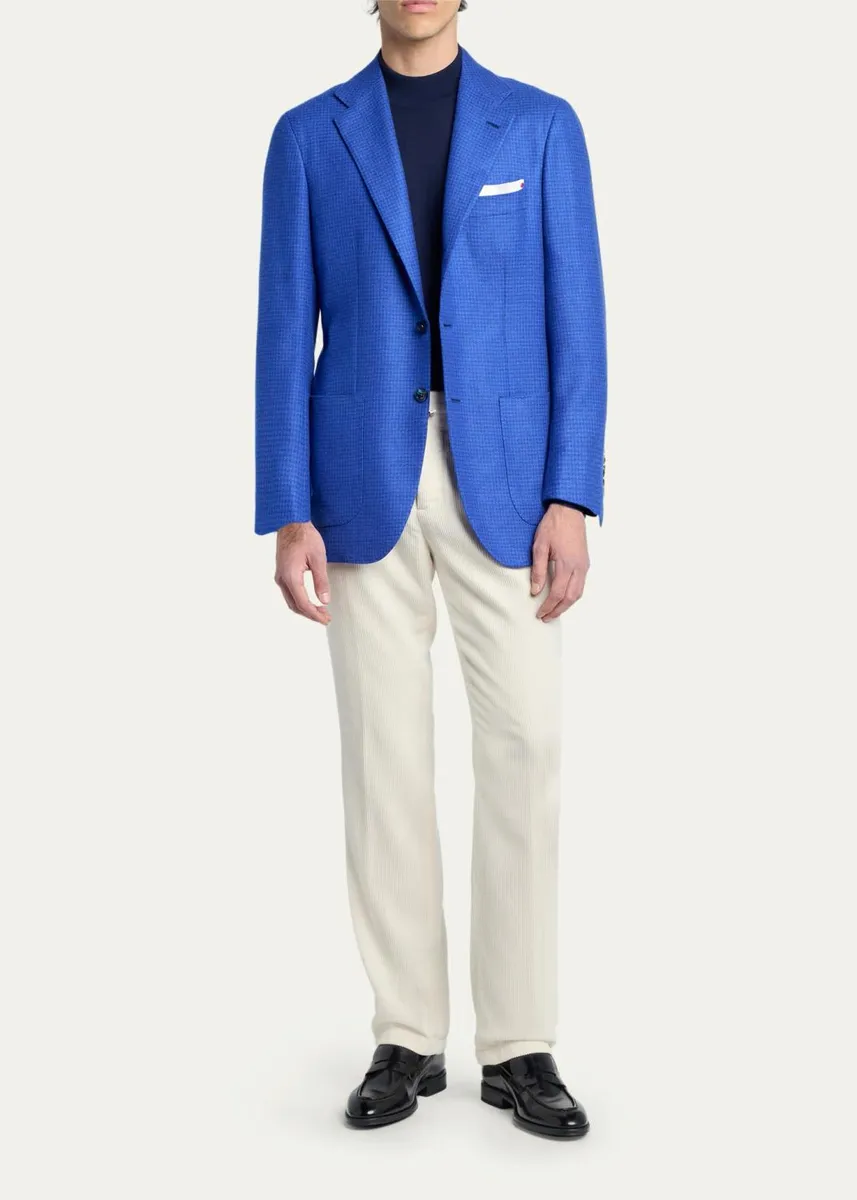Kiton Men's Houndstooth Cashmere Single-Breasted Sport Coat | Thumbnail 2 Kiton Men's Houndstooth Cashmere Single-Breasted Sport Coat | Thumbnail 2