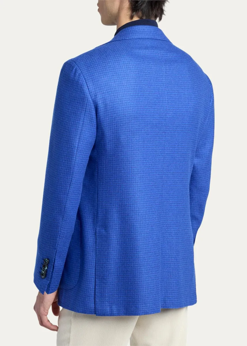 Kiton Men's Houndstooth Cashmere Single-Breasted Sport Coat | Thumbnail 3 Kiton Men's Houndstooth Cashmere Single-Breasted Sport Coat | Thumbnail 3