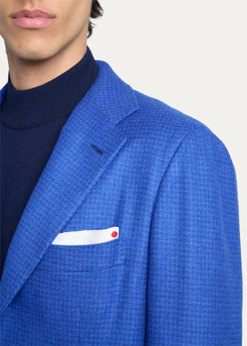 Kiton Men's Houndstooth Cashmere Single-Breasted Sport Coat | Thumbnail 5 Kiton Men's Houndstooth Cashmere Single-Breasted Sport Coat | Thumbnail 5
