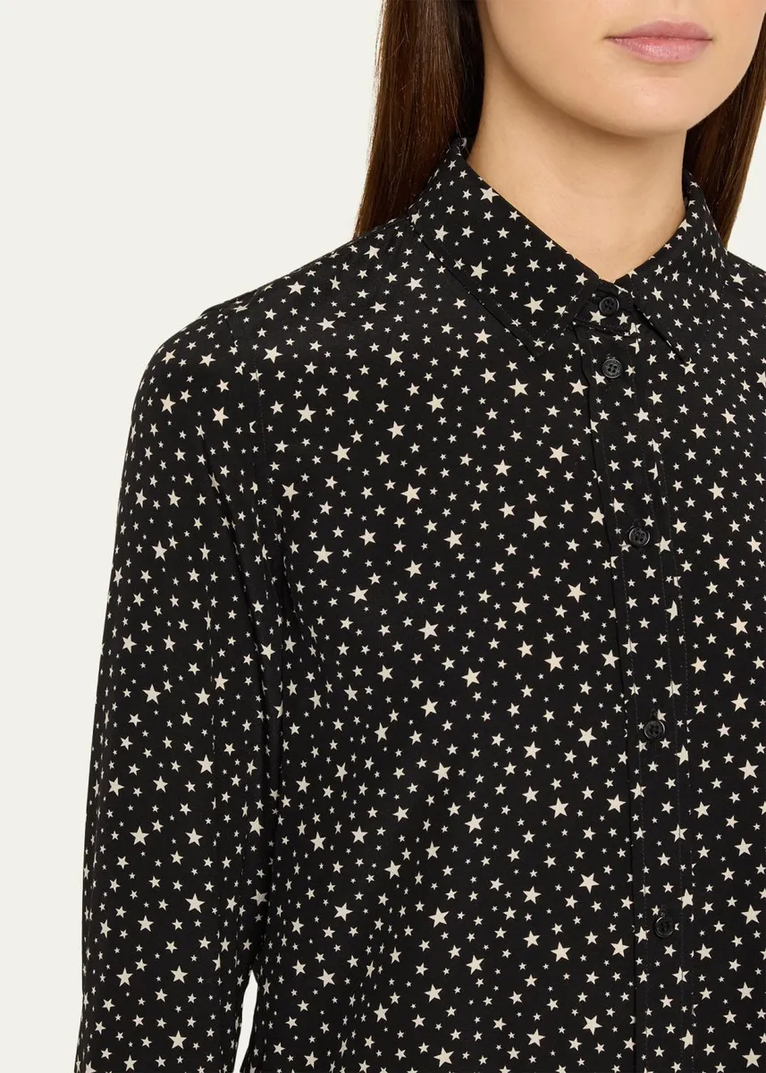 Nili Lotan Spotted Silk Button-Down Blouse | Thumbnail 5