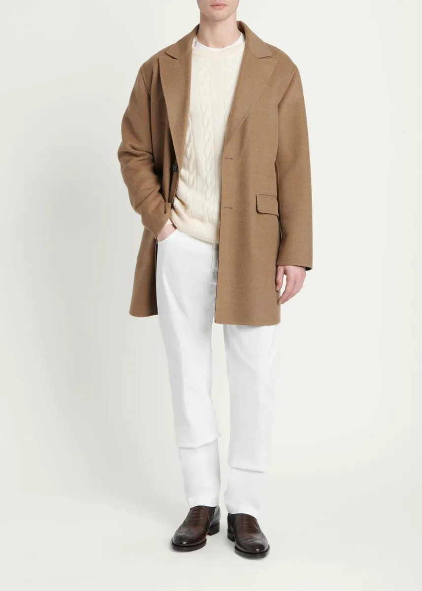 Kiton Men's Wool & Cashmere Top Coat | Thumbnail 4 Kiton Men's Wool & Cashmere Top Coat | Thumbnail 4
